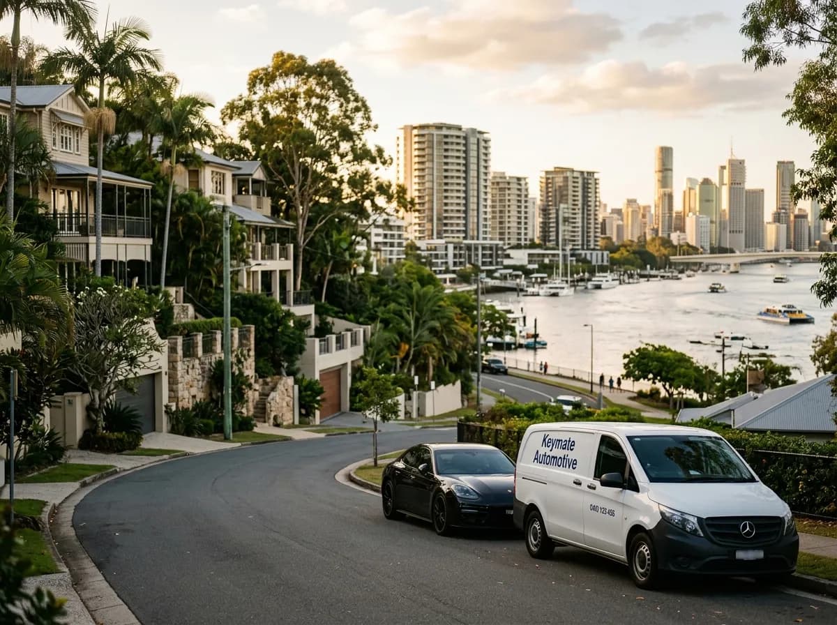 Hamilton, Brisbane — mobile auto locksmith serving Portside prestige, hillside homes and airport-adjacent traveller parking