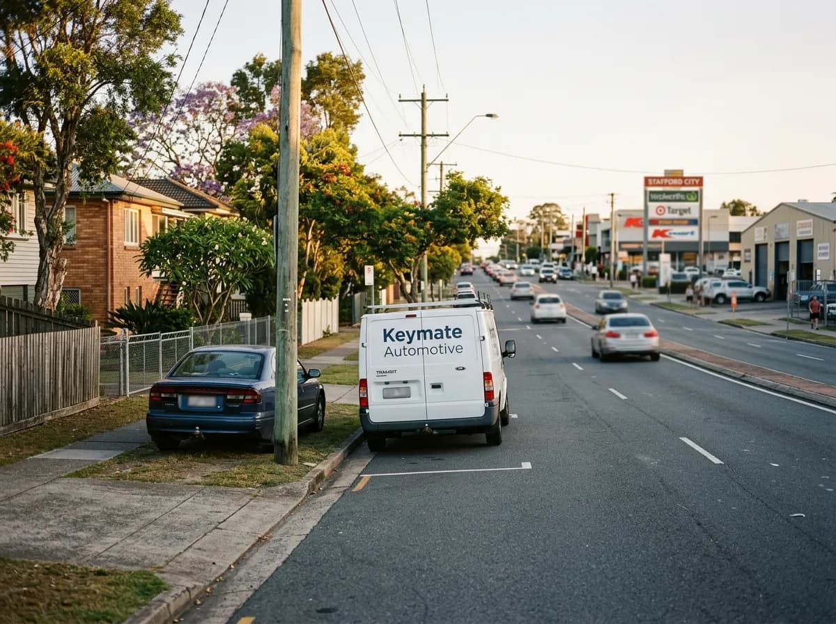 Stafford, Brisbane — mobile auto locksmith serving Stafford City retail, post-war homes and workshop-lined main roads