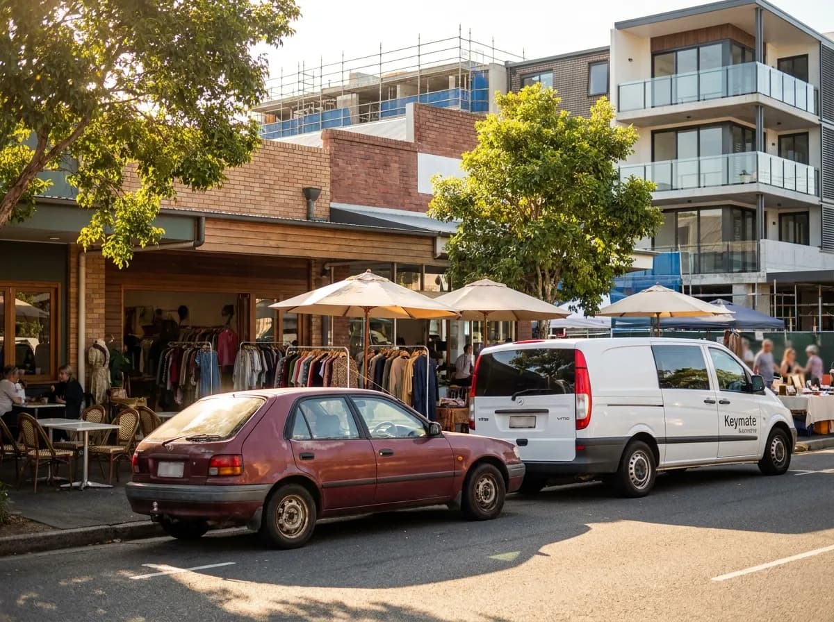 West End, Brisbane — mobile auto locksmith serving a busy café strip, market crowds and a mix of older and new-unit street parking